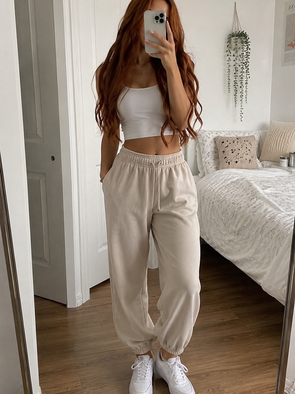 Dynamite Oatmeal Fleece Joggers Neutral Minimalist Lounge Pants Women PS Comfy